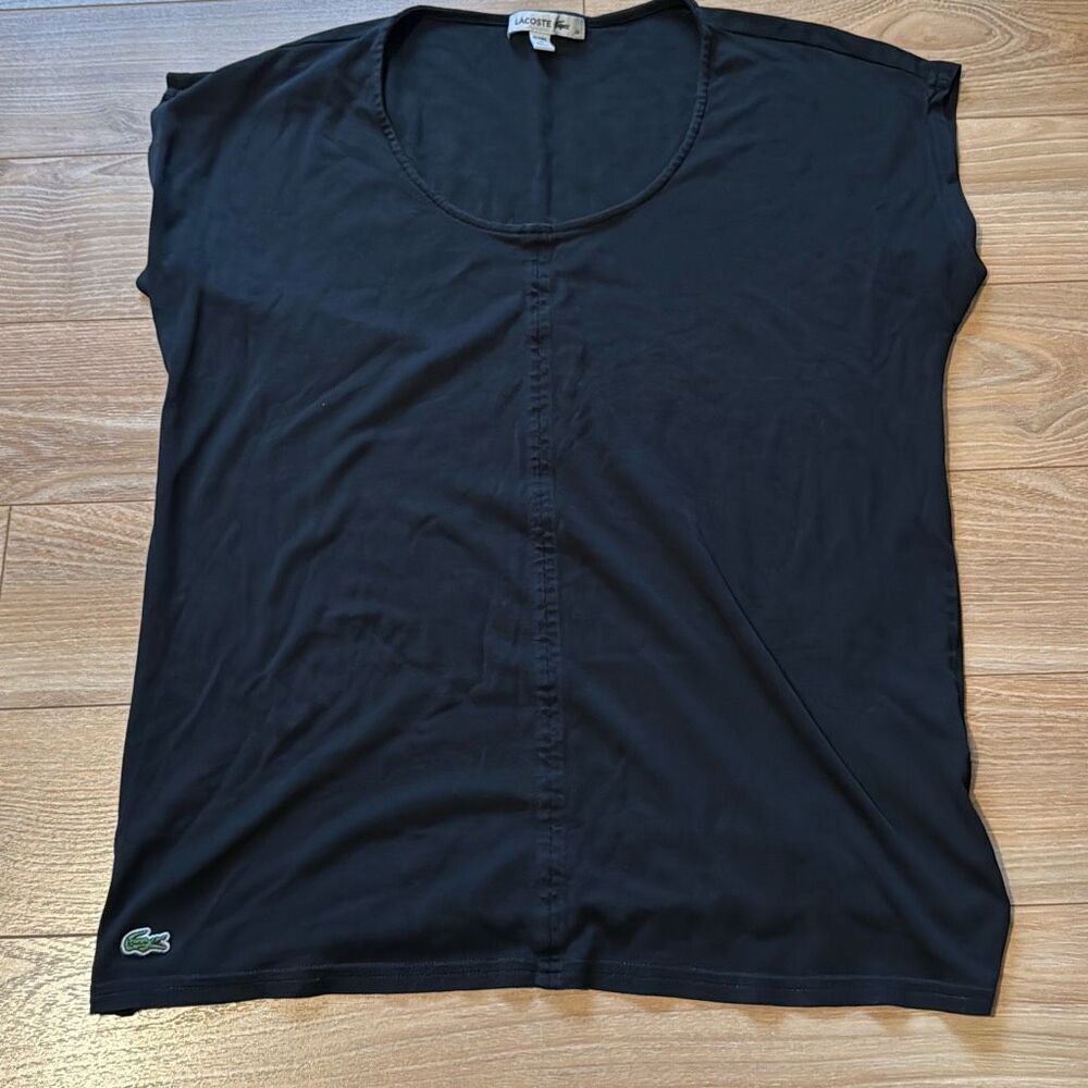 Lacoste women's black 100% cotton t-shirt size‎ 38